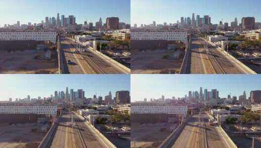 鸟瞰洛杉矶市中心高清在线视频素材下载