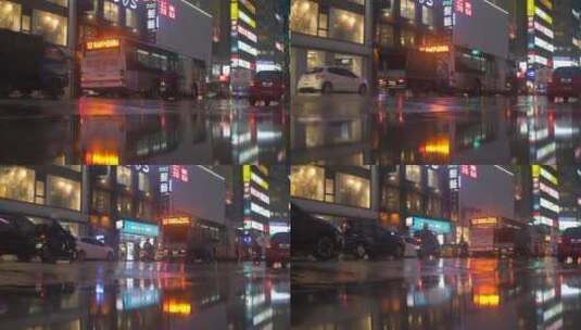 台北街道雨天的交通情况高清在线视频素材下载