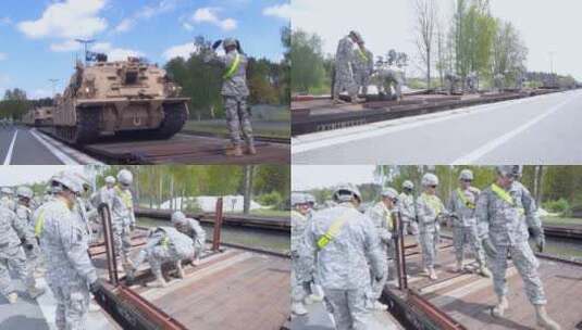 军用坦克倒车高清在线视频素材下载