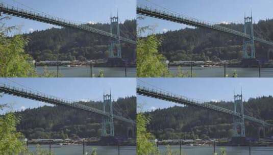 横跨河面上的大桥高清在线视频素材下载