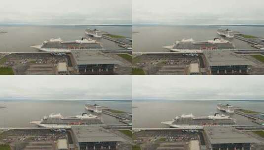 海港的远洋客轮高清在线视频素材下载