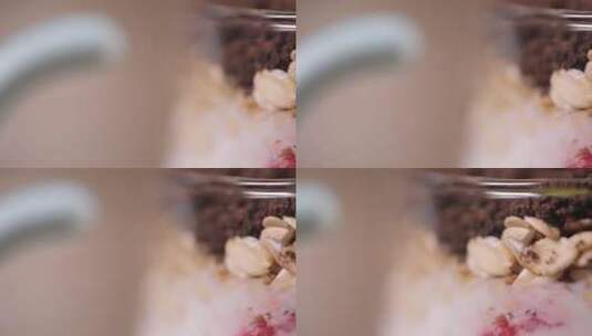 喝盆栽酸奶高清在线视频素材下载