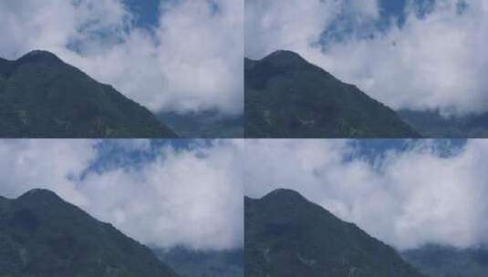 延时云雾蓝天山脉自然地理4k高清在线视频素材下载