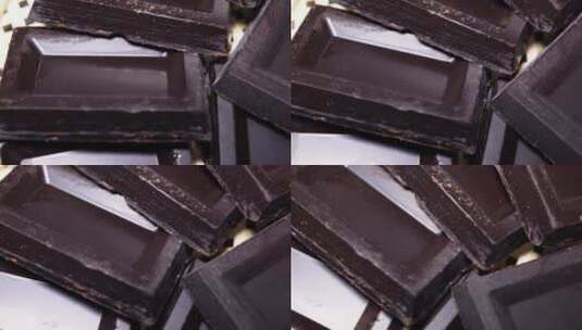 黑巧巧克力零食甜品高清在线视频素材下载
