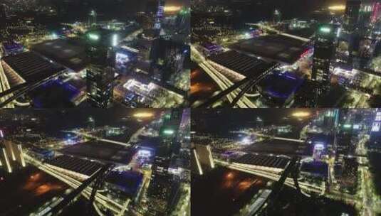 深圳北站夜景2高清在线视频素材下载