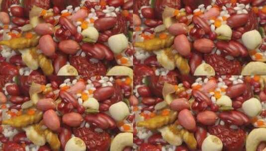 红枣花生红润八宝粥高清在线视频素材下载