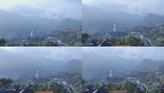 山西五台山灵鹫峰菩萨顶禅院高清在线视频素材下载