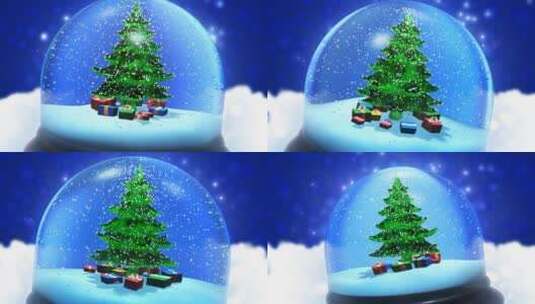 水晶球圣诞树高清在线视频素材下载