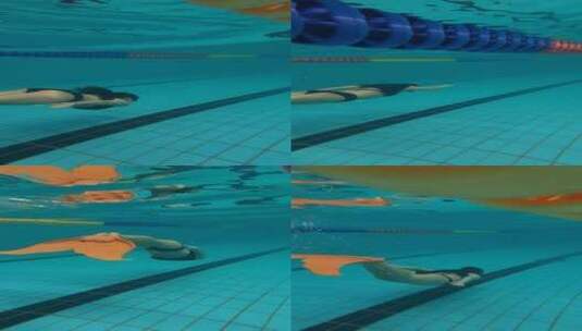 游泳馆里的比赛女人游泳高清在线视频素材下载