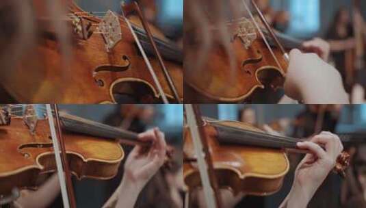 拉小提琴特写高清在线视频素材下载