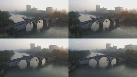 大运河拱宸桥航拍素材高清在线视频素材下载