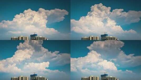 城市上空的云高清在线视频素材下载