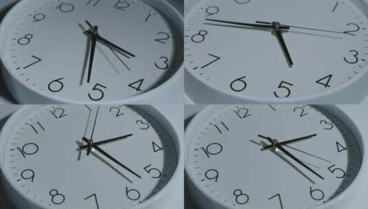 白色圆形时钟表盘特写高清在线视频素材下载