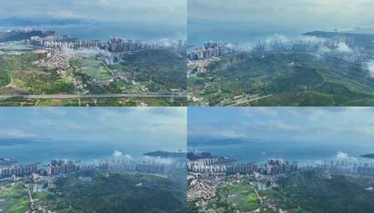 惠州惠东十里银滩航拍大全景高清在线视频素材下载