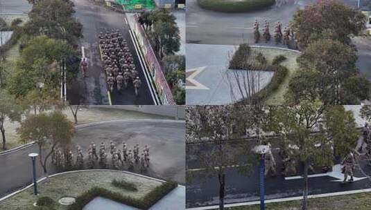 民兵跑步训练高清在线视频素材下载