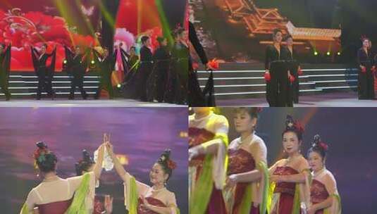 中老年女性古风舞蹈表演高清在线视频素材下载