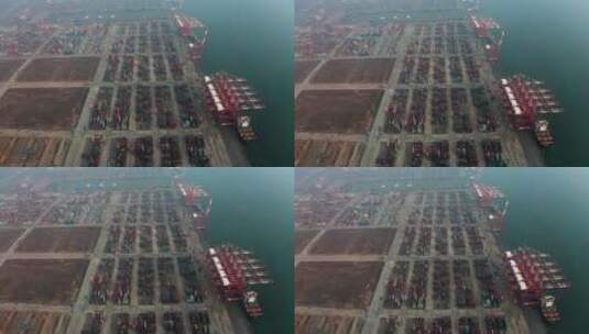 广东省广州市南沙港航拍高清在线视频素材下载