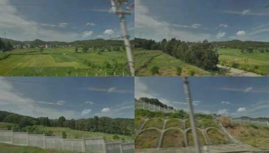 高铁列车中的福建平潭沿途风景高清在线视频素材下载