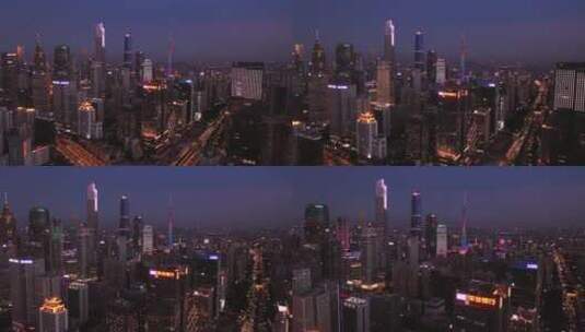城市夜景 广州高清立交桥夜景航拍高清在线视频素材下载