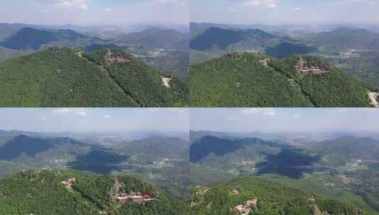 泉州山峰仙公山景区航拍山顶风景森林山脉高清在线视频素材下载
