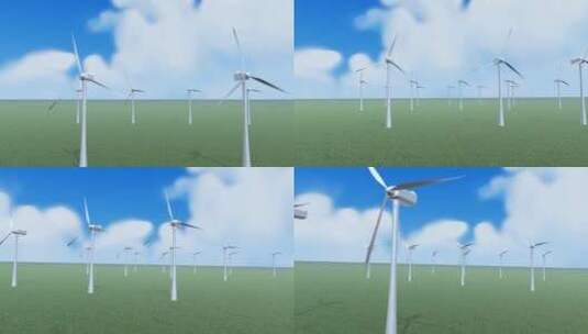 诗意风力发电装置4K高清在线视频素材下载