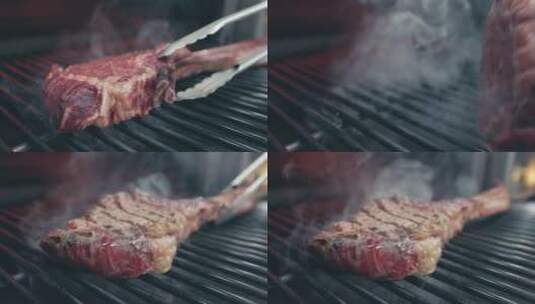 烹饪美味牛排高清在线视频素材下载