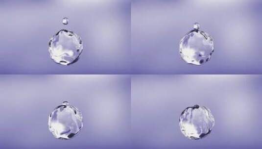 紫球水球吸收玻尿酸烟酰胺滋润高清在线视频素材下载