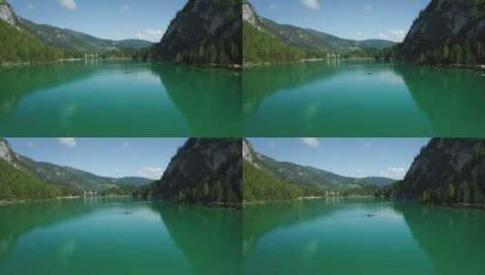航拍的湖泊景观高清在线视频素材下载