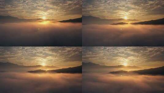 山间云海上的日出高清在线视频素材下载