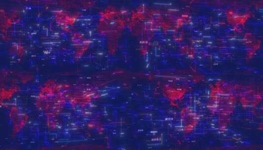 红色全球地图全息高清在线视频素材下载