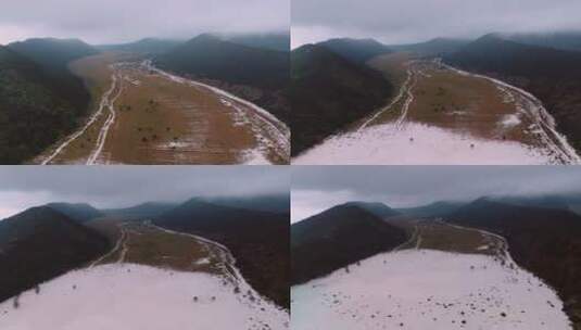 丽江玉龙雪山高原湖泊壮美风景航拍高清在线视频素材下载