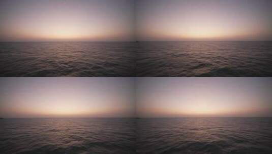 夕阳下的大海海面波浪高清在线视频素材下载