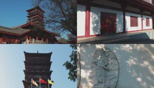 （多镜头）紫蓬山西庐寺庙高清在线视频素材下载