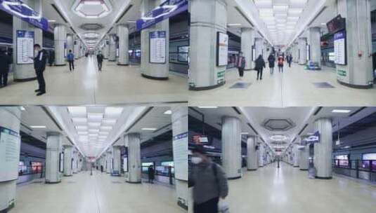 北京地铁  地铁后车大厅 空镜合集高清在线视频素材下载