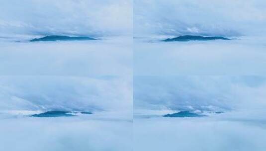 大雾中的庐山航拍延时摄影视频高清在线视频素材下载