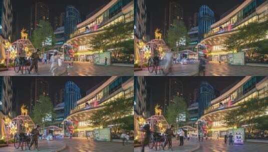 广西南宁绿地中央广场商业街延时高清在线视频素材下载