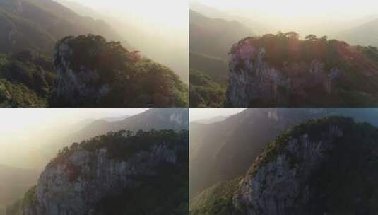 悬崖 日出 山顶 群山 航拍 云海 雾高清在线视频素材下载