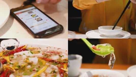 酸菜鱼手机点菜吃饭凉粉4k视频素材高清在线视频素材下载