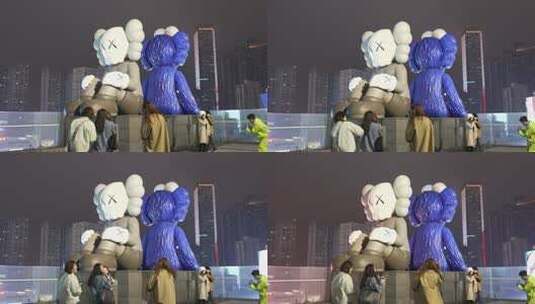 长沙ifs玩偶雕塑高清在线视频素材下载