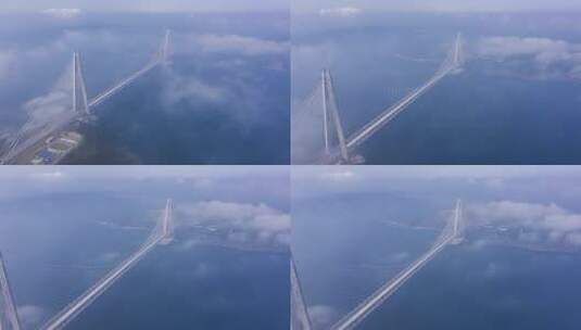 延时航拍跨海大桥高清在线视频素材下载