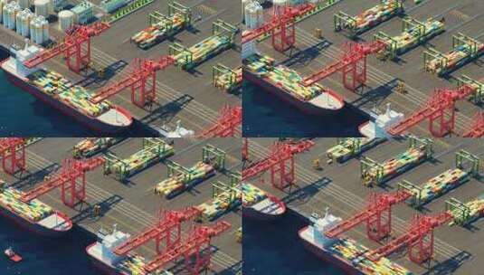 洋山深水港全自动集装箱码头高清在线视频素材下载