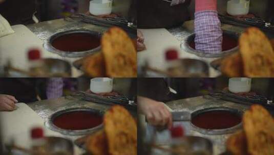 美食小吃烧饼制作高清在线视频素材下载