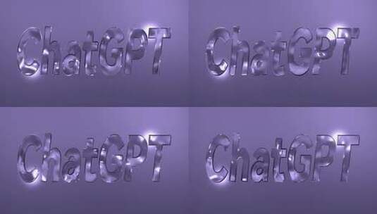 ChatGPT字体的动态流体金属纹理循环背景高清在线视频素材下载