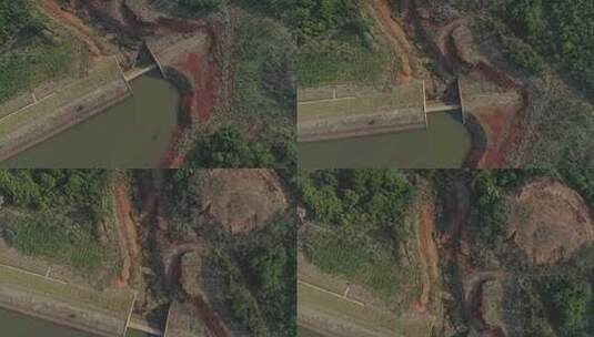 巴西的大坝和干涸的河流高清在线视频素材下载