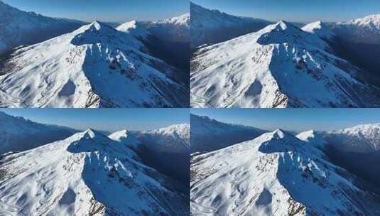 西藏吉隆县朗吉错中尼边境雪山群航拍\延时高清在线视频素材下载