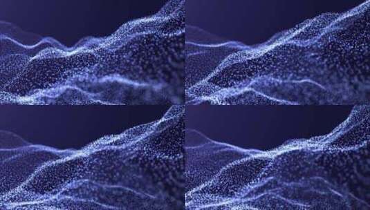 蓝色大海海洋粒子波浪背景高清在线视频素材下载