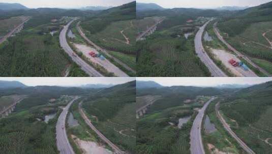 桂林至兴安的国道航拍高清在线视频素材下载