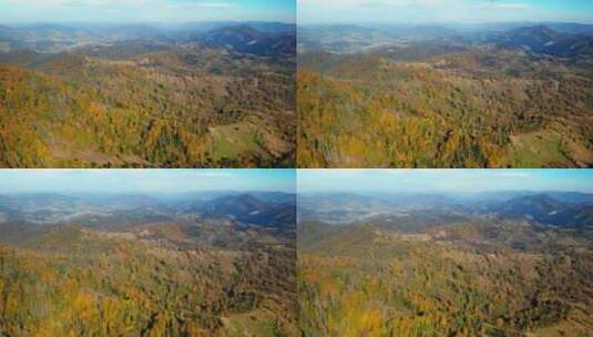 航拍秋天山丘的风景高清在线视频素材下载