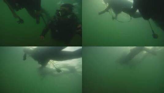 水域救援潜水搜救高清在线视频素材下载