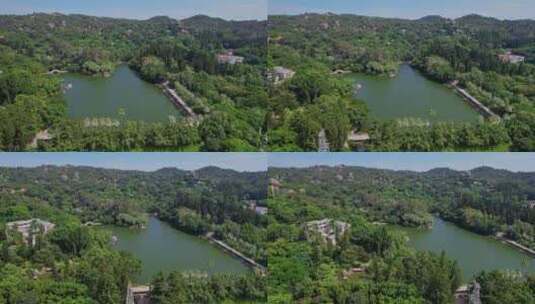 航拍厦门植物园景观高清在线视频素材下载